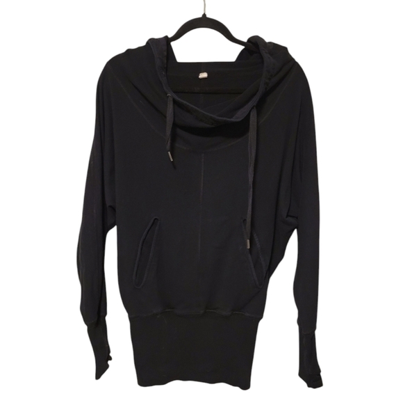 Lululemon Throwback Flashback Pullover W3FZ6S Hoodie Sweatshirt Black Size 4 - Picture 5 of 8